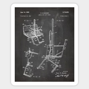 Skiing Patent - Ski Chalet Ski Fan Art - Black Chalkboard Sticker